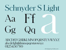 SchnyderS-Light Version 1.001 Font Sample