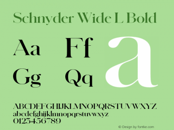 SchnyderWideL-Bold Version 1.001 Font Sample