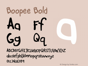 Boopee-Bold Version 1.000 2004 initial release Font Sample