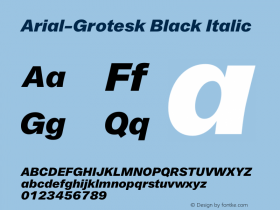 Arial-Grotesk Black Italic Version 1.000;PS 001.000;hotconv 1.0.88;makeotf.lib2.5.64775图片样张