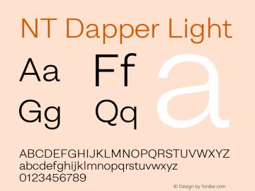 NT Dapper Light Version 2.005 Font Sample