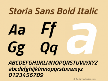 Storia Sans Bold Italic Version 60.001;March 19, 2020;FontCreator 12.0.0.2522 64-bit Font Sample