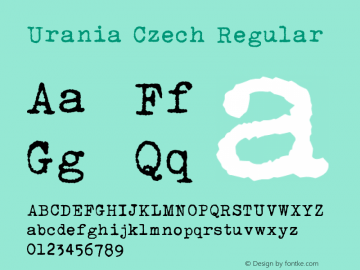 Urania Czech Version 1.40;April 20, 2020;FontCreator 11.5.0.2430 64-bit图片样张