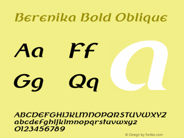 Berenika Bold Oblique Version 3.0.0; 2020-04-15图片样张