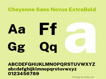 Cheyenne Sans Novus ExtraBold Version 1.007;April 20, 2020;FontCreator 12.0.0.2522 64-bit; ttfautohint (v1.8.3)图片样张