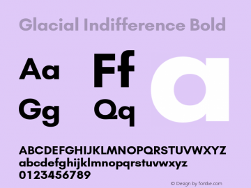 Glacial Indifference Bold Version 1.310 Font Sample