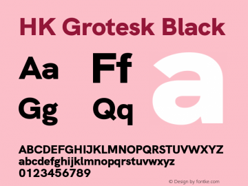 HK Grotesk Black Version 2.450 Font Sample