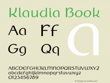 Klaudia Book Version 3.0.0; 2020-04-15 Font Sample