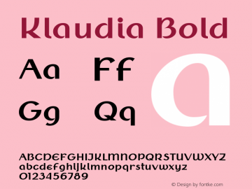 Klaudia Bold Version 3.0.0; 2020-04-15 Font Sample