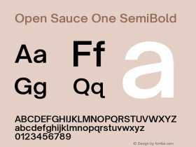 Open Sauce One SemiBold Version 1.474 Font Sample