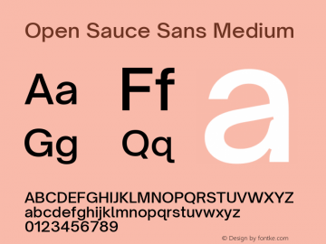 Open Sauce Sans Medium Version 1.475图片样张