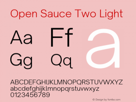 Open Sauce Two Light Version 1.474 Font Sample