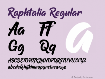Raphtalia Version 1.00;April 14, 2020;FontCreator 13.0.0.2613 64-bit图片样张