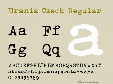 Urania Czech Version 1.40;April 20, 2020;FontCreator 11.5.0.2430 64-bit Font Sample