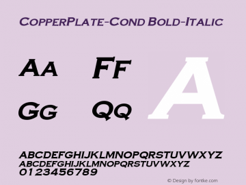 CopperPlate-Cond Bold-Italic 1.000图片样张