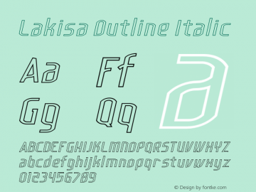 Lakisa Outline Italic Version 1.0; Mar 2020图片样张