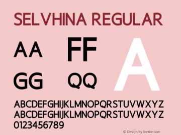 Selvhina Version 1.00;April 22, 2020;FontCreator 11.5.0.2422 64-bit图片样张