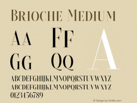 Brioche-Medium Version 1.000 Font Sample