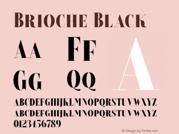 Brioche-Black Version 1.000 Font Sample