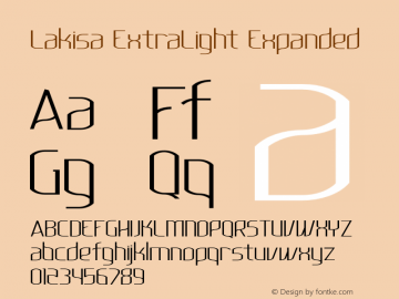 Lakisa ExtraLight Expanded Version 1.0; Mar 2020图片样张