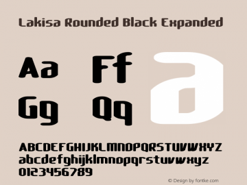 Lakisa Rounded Black Expanded Version 1.0; Mar 2020 Font Sample