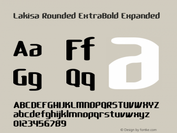 Lakisa Rounded ExtraBold Expanded Version 1.0; Mar 2020 Font Sample