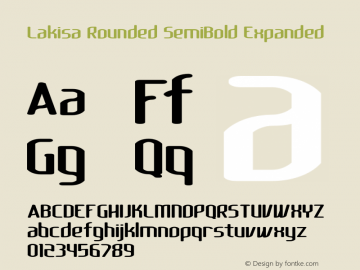 Lakisa Rounded SemiBold Expanded Version 1.0; Mar 2020 Font Sample