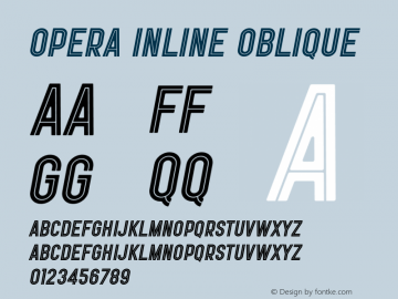 Opera Inline Oblique Version 1.001;Fontself Maker 3.5.1 Font Sample