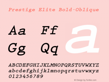 Prestige Elite Bold-Oblique 1.000图片样张