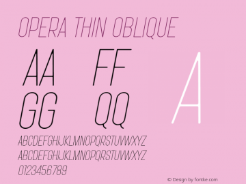 Opera Thin Oblique Version 1.001;Fontself Maker 3.5.1图片样张