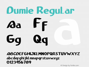 Dumie Version 1.00;March 28, 2020;FontCreator 12.0.0.2563 64-bit图片样张