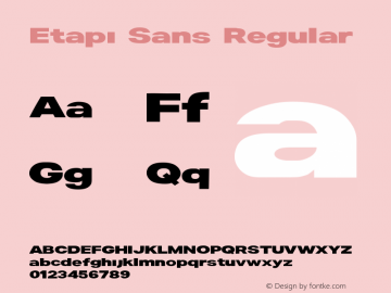 Etapi Sans Version 1.011;Fontself Maker 3.5.1图片样张