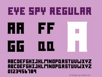 Eye Spy Version 1.00;April 22, 2020;FontCreator 11.5.0.2430 64-bit图片样张