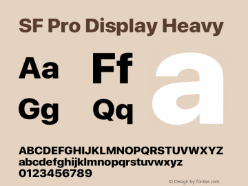 SF Pro Display Heavy Version 15.0d4e20图片样张