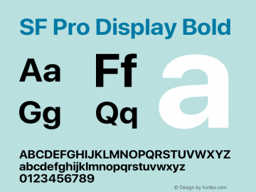 SF Pro Display Bold Version 15.0d4e20 Font Sample