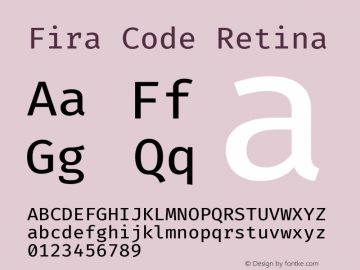 Fira Code Retina Version 3.001图片样张