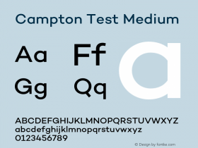 Campton Test Medium Version 1.002;PS 001.002;hotconv 1.0.88;makeotf.lib2.5.64775图片样张