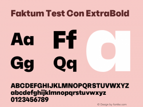 Faktum Test Con ExtraBold Version 1.001;PS 001.001;hotconv 1.0.88;makeotf.lib2.5.64775 Font Sample