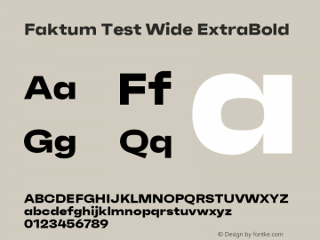 Faktum Test Wide ExtraBold Version 1.001;PS 001.001;hotconv 1.0.88;makeotf.lib2.5.64775图片样张