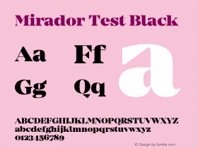 Mirador Test Black Version 1.002;PS 001.002;hotconv 1.0.88;makeotf.lib2.5.64775 Font Sample