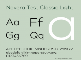 Novera Test Classic Light Version 1.000;hotconv 1.0.109;makeotfexe 2.5.65596 Font Sample