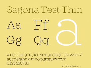 Sagona Test Thin Version 1.000;PS 001.000;hotconv 1.0.88;makeotf.lib2.5.64775 Font Sample