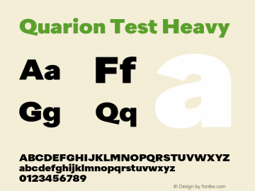 Quarion Test Heavy Version 1.001;PS 001.001;hotconv 1.0.88;makeotf.lib2.5.64775 Font Sample