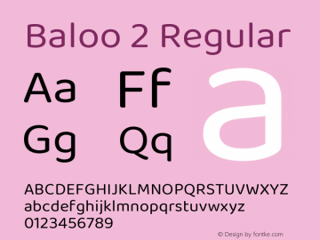 Baloo 2 Regular Version 1.640;hotconv 1.0.111;makeotfexe 2.5.65597; ttfautohint (v1.8.3) Font Sample