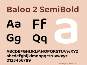 Baloo 2 SemiBold Version 1.640;hotconv 1.0.111;makeotfexe 2.5.65597; ttfautohint (v1.8.3) Font Sample