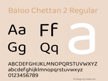 Baloo Chettan 2 Regular Version 1.640;hotconv 1.0.111;makeotfexe 2.5.65597; ttfautohint (v1.8.3) Font Sample