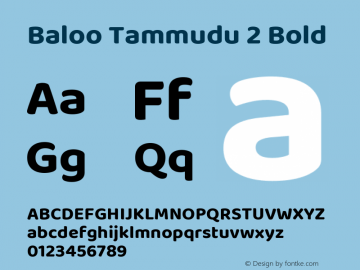 Baloo Tammudu 2 Bold Version 1.640;hotconv 1.0.111;makeotfexe 2.5.65597; ttfautohint (v1.8.3)图片样张