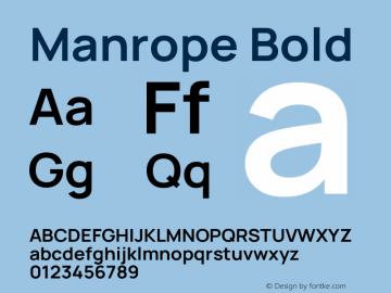 Manrope Bold Version 4.501图片样张