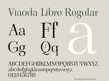 Viaoda Libre Regular Version 1.000 Font Sample