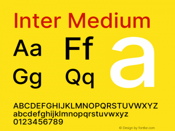 Inter Medium Version 3.012;git-06b166889 Font Sample